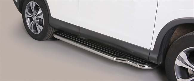 Trinbrædder i rustfri stål - Fås i sort og blank - Lang model fra Mach til Honda CRV årg. 12-16