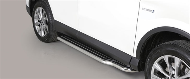 Trinbrædder i rustfri stål - Blank - Lang model til Toyota Rav4 årg. 12-18