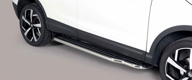 Trinbrædder i rustfri stål - Blank - Lang model til Nissan Qashqai årg. 14+