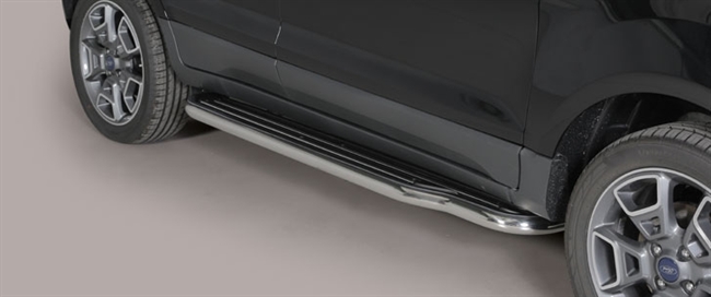 Trinbrædder (side steps) i rustfri stål - Fås i sort og blank - Lang model fra Mach til Ford Ecosport årg. 14>