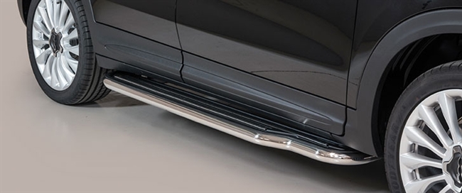 Trinbrædder i rustfri stål - Blank Lang model til Fiat 500 X