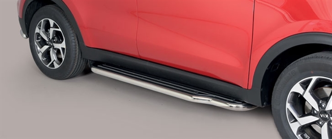 Trinbrædder i rustfri stål - Blank - Lang model til Kia Sportage årg. 16+