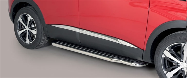 Trinbrædder i rustfri stål - Blank - Lang model til Peugeot 3008 årg. 16+