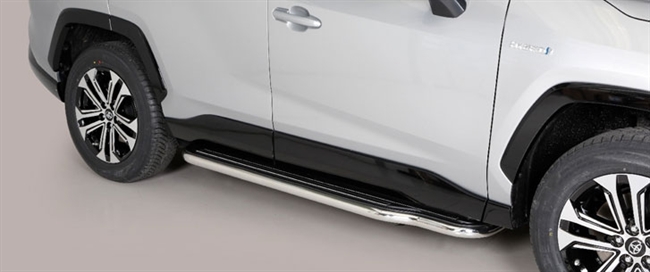 Trinbrædder i rustfri stål - Blank - Lang model til Toyota Rav4 årg. 19+