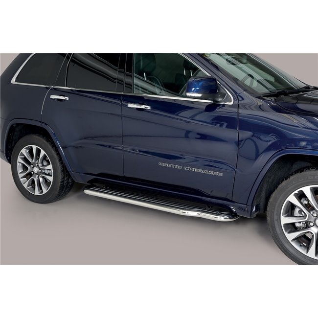 Trinbrædder i rustfri stål - Blank - Lang model til Jeep Grand Cherokee årg. 15+