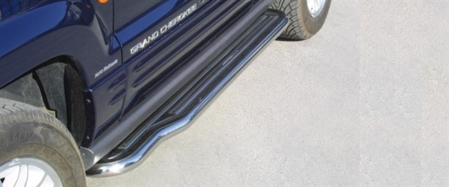 Trinbrædder i rustfri stål - Blank - Lang model til Grand Cherokee årg. 99-05