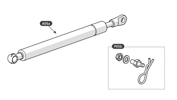 Gas støddæmper til Mountain Top Fast låg