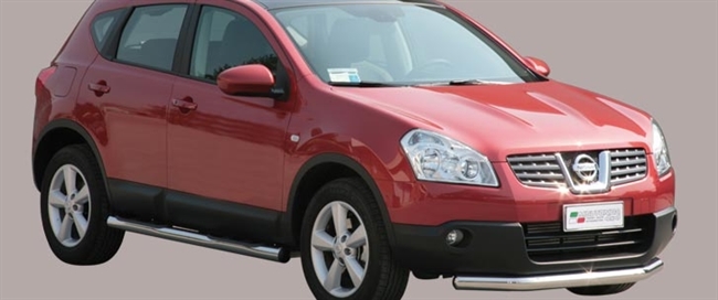 Beskyttelsesbar til forkofanger i rustfri stål - Blank til Nissan Qashqai årg. 07-09