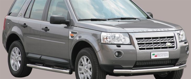 Beskyttelsesbar til forkofanger i rustfri stål - Blank til Land Rover Freelander 2 årg. 07+