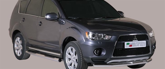 Beskyttelsesbar til forkofanger i rustfri stål - Blank til Mitsubishi Outlander årg. 10-12