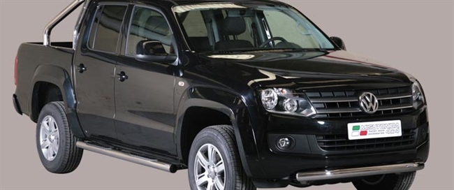 Beskyttelsesbar til forkofanger i rustfri stål - Blank til Amarok Trendline 10-16