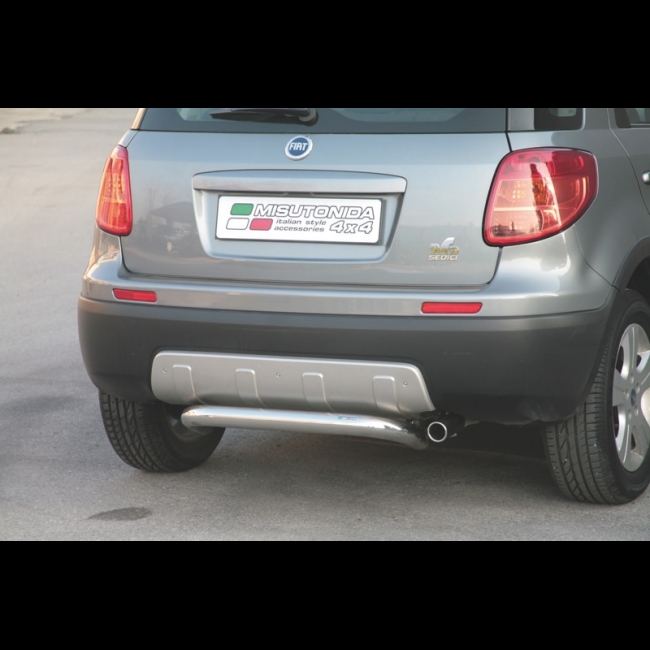 Beskyttelsesbar til bagkofanger i rustfri stål - Blank til Fiat Sedici årg. 06