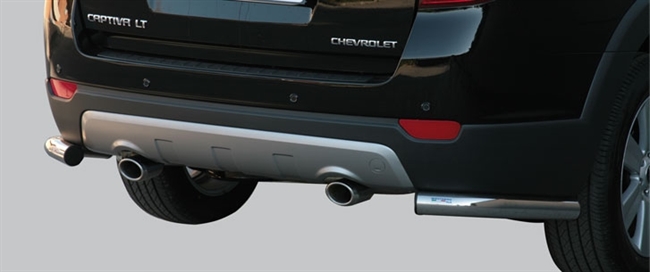 Beskyttelsesbar - Hjørne til bagkofanger i rustfri stål - Fås i sort og blank til Chevrolet Captiva