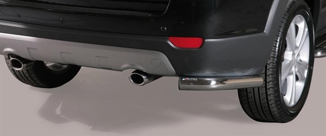 Beskyttelsesbar - Hjørne til bagkofanger i rustfri stål - Blank til Chevrolet Captiva årg. 11>