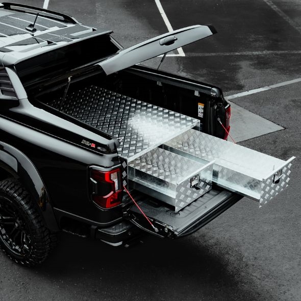 Ladskuffer (Sliding tray) i aluminium fra Trux til Ford Ranger D/C Årgang 2023+