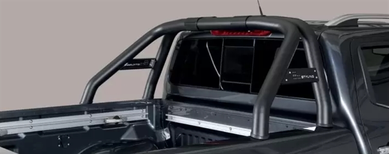 Styrtbøjle/Roll Bar i rustfri stål  - Sort med logo til VW Amarok årg. 23+