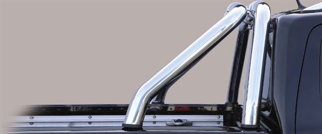 Styrtbøjle/Roll Bar i rustfri stål  - Fås i sort og blank til Nissan NP300 årg. 16>