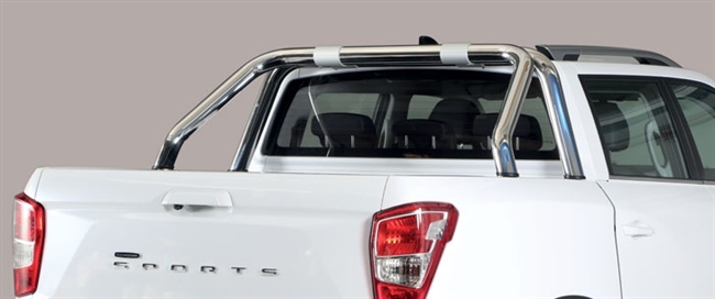 Styrtbøjle/Roll Bar i rustfri stål  - Blank til SsangYong Musso årg. 18+