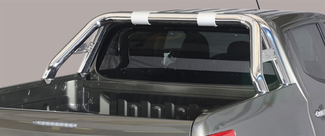 Styrtbøjle/Roll Bar i rustfri stål  - Fås i sort og blank med logo til Fiat Fullback årg. 16>