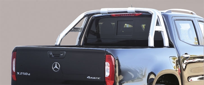 Styrtbøjle/Roll Bar i rustfri stål  - Blank med logo til Mercedes X Class årg. 17+
