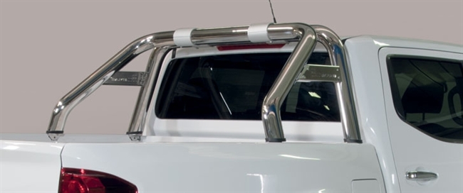 Styrtbøjle/Roll Bar i rustfri stål  - Blank med logo til Renault Alaskan årg. 18+