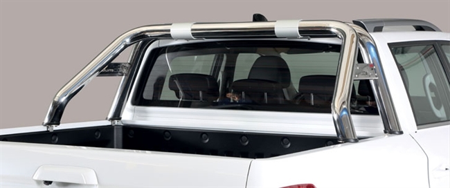 Styrtbøjle/Roll Bar i rustfri stål  - Blank med logo til SsangYong Musso årg. 18+