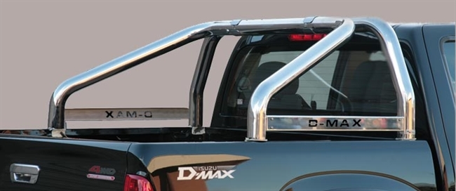 Styrtbøjle/Roll Bar til montering på lad i rustfri stål - Blank med logo til Isuzu D-max årg. 07-12