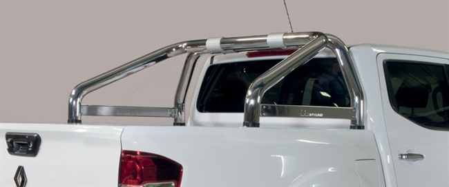 Styrtbøjle/Roll Bar til montering på lad i rustfri stål - Blank med logo til Renault Alaskan årg. 18+
