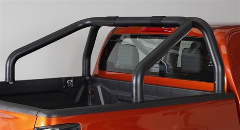 Styrtbøjle/Roll Bar til montering på lad i rustfri stål - Sort til Isuzu D-Max årg. 07-12