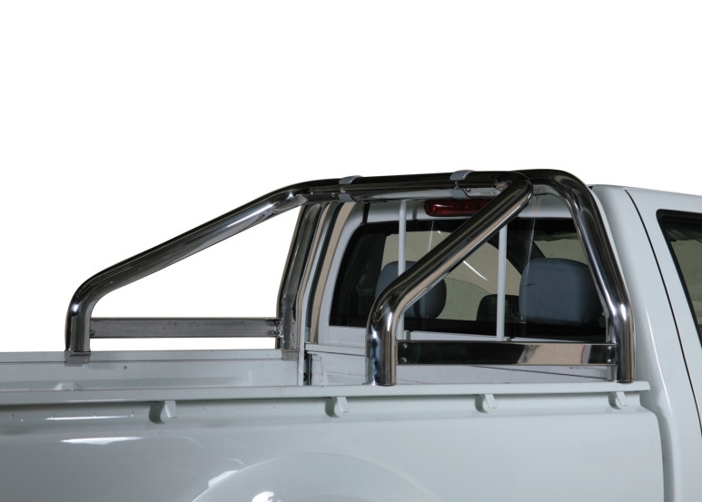 Styrtbøjle/Roll Bar til montering på lad i rustfri stål - Sort med Amarok logo til VW Amarok Double Cab årg. 10-