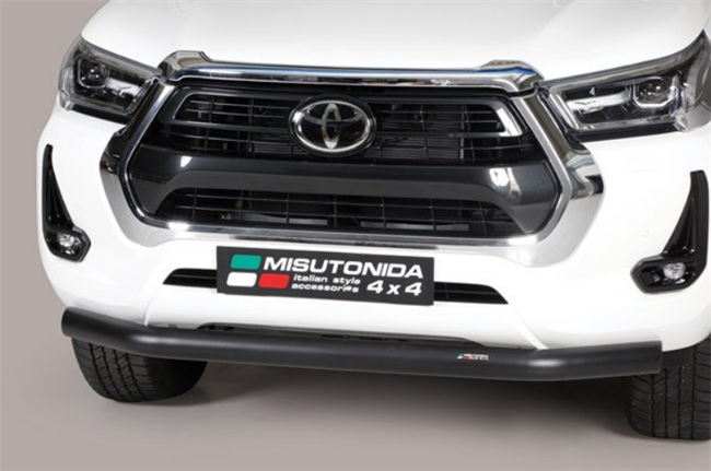 Beskyttelsesbar til forkofanger (Slash Bar) i rustfri stål - Sort til Toyota Hilux Double Cab Årgang 21+