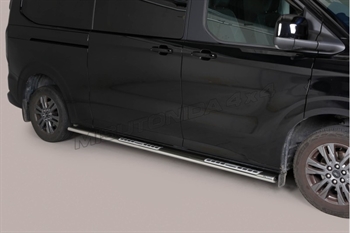 Side bars oval med aluminium trin - Blank til Ford Transit Costum lang L2 2024+
