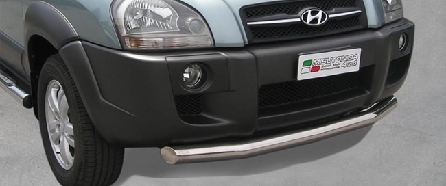 Beskyttelsesbar til forkofanger (slash bar) i rustfri stål - Blank til Hyundai Tucson årg. 04-14