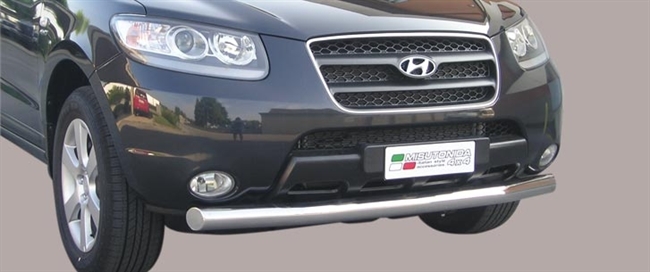 Beskyttelsesbar til forkofanger (slash bar) i rustfri stål - Blank til Hyundai Santa Fe årg. 06-10