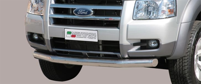 Front spoiler beskytter (slash bar) i rustfri stål - Fås i sort og blank fra Mach til Ford Ranger årg. 09-11