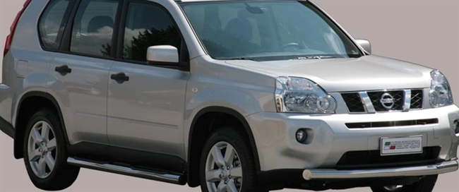 Beskyttelsesbar til forkofanger (slash bar) i rustfri stål - Blank til Nissan X-Trail årg. 07-10