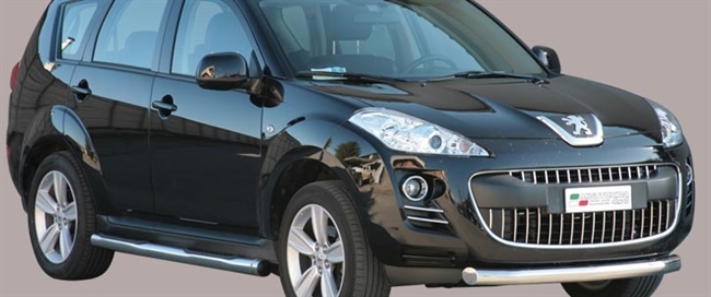 Beskyttelsesbar til forkofanger (slash bar) i rustfri stål - Blank til Peugeot 4007 årg. 07>