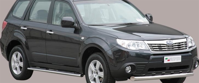 Beskyttelsesbar til forkofanger (Slash Bar) i rustfri stål - Blank til Subaru Forester årg. 08-12