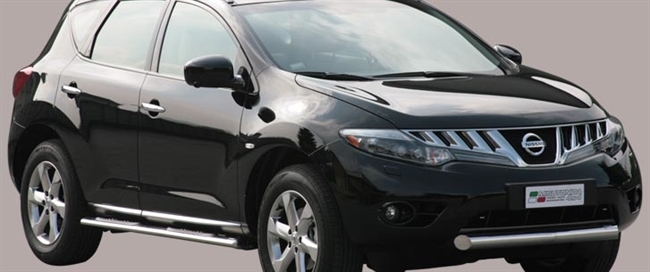 Beskyttelsesbar til forkofanger (slash bar) i rustfri stål - Blank til Nissan Murano årg. 08+