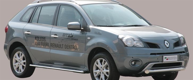 Beskyttelsesbar til forkofanger (slash bar) i rustfri stål - Blank til Renault Koleos årg. 08-11