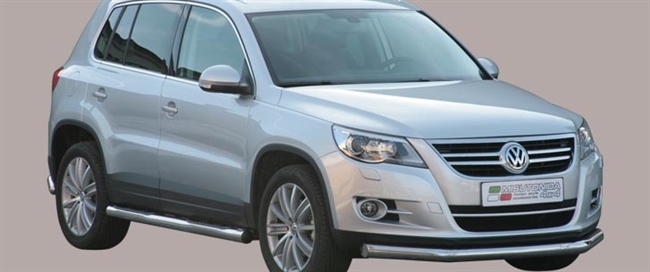 Beskyttelsesbar til forkofanger (Slash Bar) i rustfri stål - Blank til VW Tiguan årg. 08-11