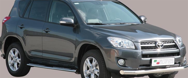 Beskyttelsesbar til forkofanger (Slash Bar) i rustfri stål - Blank til Toyota Rav4 årg. 09-10