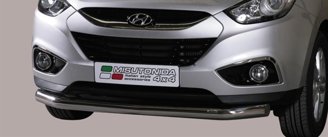 Beskyttelsesbar til forkofanger (slash bar) i rustfri stål - Blank fra til Hyundai IX35 årg. 10-