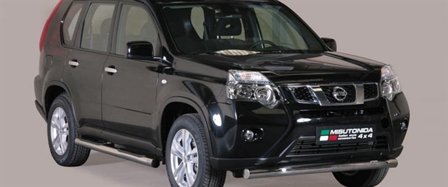 Beskyttelsesbar til forkofanger (slash bar) i rustfri stål - Blank til Nissan X-Trail årg. 11-14