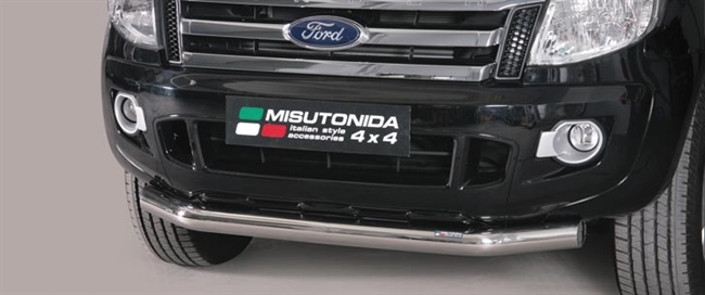 Front spoiler beskytter (slash bar) i rustfri stål - Fås i sort og blank fra Mach til Ford Ranger årg. 12+