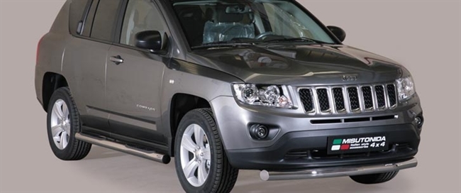 Beskyttelsesbar til forkofanger (slash bar) i rustfri stål - Blank til Jeep Compass årg. 11-16