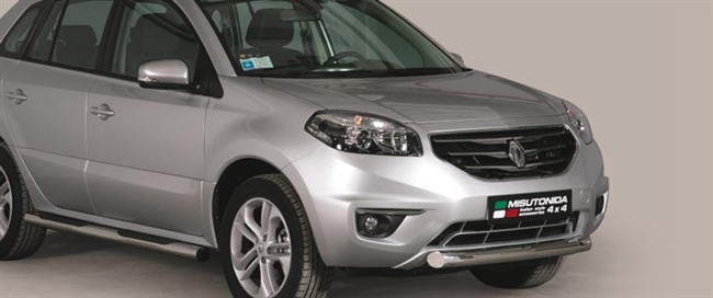 Beskyttelsesbar til forkofanger (slash bar) i rustfri stål - Blank til Renault Koleos årg. 11+