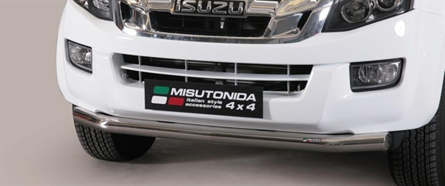 Beskyttelsesbar til forkofanger (Slash Bar) i rustfri stål - Blank til Isuzu D-Max årg. 12-20