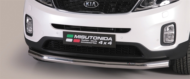 Beskyttelsesbar til forkofanger (slash bar) i rustfri stål - Blank til Kia Sorento årg. 12-15