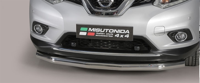 Beskyttelsesbar til forkofanger (slash bar) i rustfri stål - Blank til Nissan X-Trail årg. 15-17